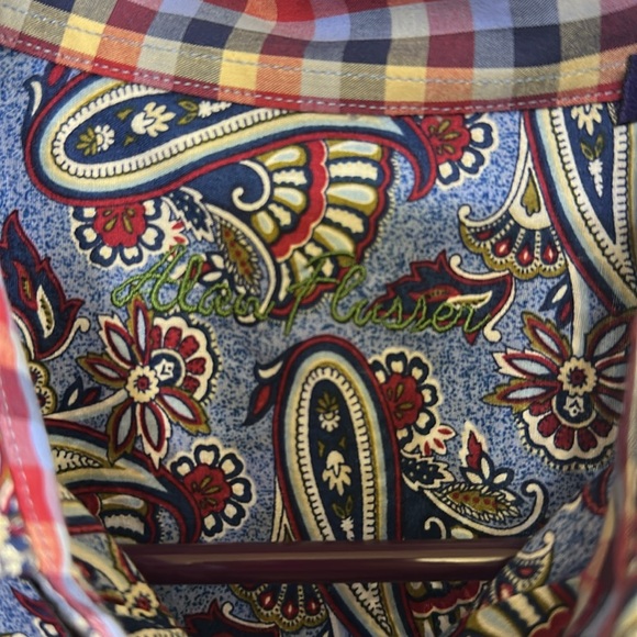 Alan Flusser Men's Blue Patterned Shirt - Picture 2 of 3